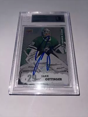 Jake Oettinger Signed UD Rookie Class Card IP RC Slabbed Beckett BAS COA A • $256.35