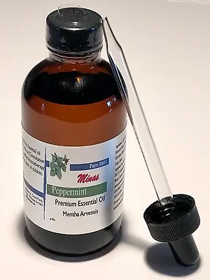 Essential Peppermint  Oil 4 Oz Mentha Arvensis Steam Steam Distillation PURE  • $13.99