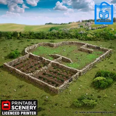 Country Low Walls Tabletop Gaming Scatter Terrain 3D Printed 10/15/20/28/32MM • £37.51