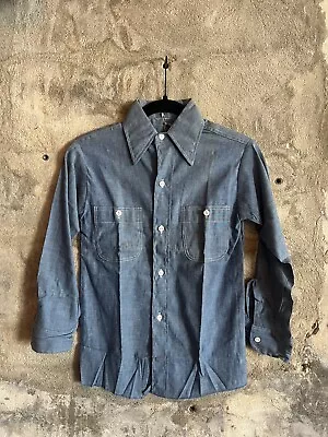 1970’s Deadstock Chambray Shirt No Label XS • $40