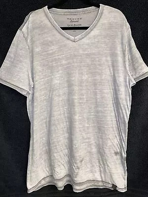 Lucky Brand Shirt MENS Large Gray V Neck Lightweight Venice Burnout Casual • $5