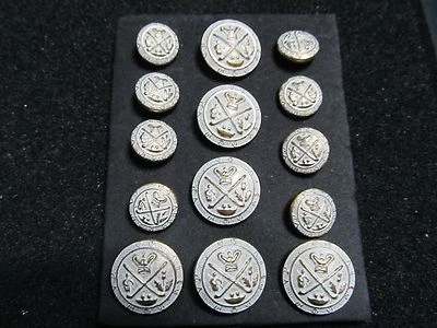 $24 • Buy 14 P METAL SHANK BLAZER BUTTON Designer Suit Button 24/34 Coat White/gold 