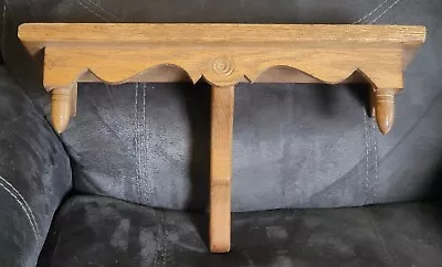 Vintage 1930s Hand Made Eastlake Art Style Solid Oak Clock Shelf • $115