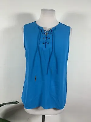 Violet + Claire Sleeveless Blouse Top Size Medium Blue V-Neck • $25.99