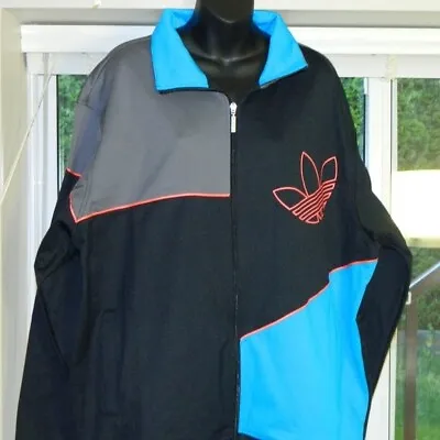 Adidas Track Warmup Workout Vintage 90's Y2K Jacket Size 2XL Black Blue • $89.99