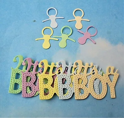 Die Cut Cuts Baby  It's A Boy  X 5 Mixed Colour  Baby Baby Shower Cards Topper • £1.20