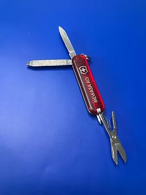 Victorinox Signature Swiss Army Pocket Knife And Pen - Red Translucent • $14