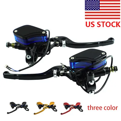 Motorcycle 7/8  CNC Brake Clutch Master Cylinder Levers Hydraulic Reservoir USA • $36.49