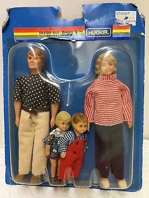 Vtg Huckel Miniature Flexible Dollhouse Dolls Family W. Germany Original Package • $74