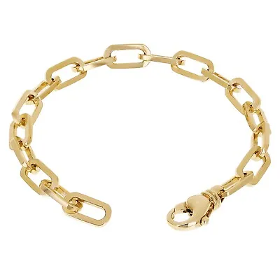10k Yellow Gold Solid Handmade Paper Clip Chain Bracelet 9  6.7mm 19.5 Grams • $955.99