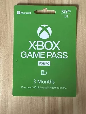 Microsoft XBOX Game Pass For PC 3 Months • $20.99