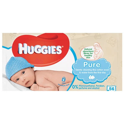 $8 • Buy Huggies 56 Wipes Sensitive Skin Pure Soft Gentle Baby Wipe/Natural Fibres