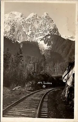Washington RPPC View Of Mt Index From Railroad C1930 Real Photo Postcard W4 • $19.95