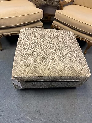 COLLINS & HAYES Bailey Large Square Storage Footstool In Zigzag Fabric RRP £589 • £295