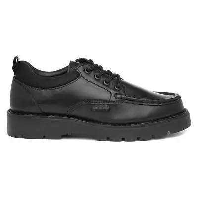 Lambretta Boys Shoes Black Kids Girls School Leather Lace Up SIZE • £19.99