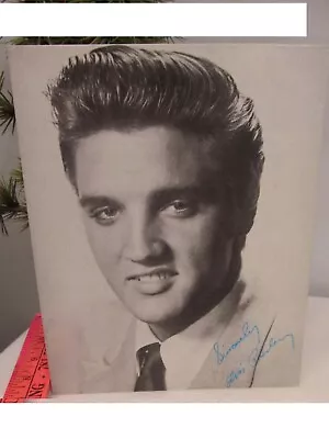 Vintage Elvis Presley Photograph Faux Signature Easel Back 8x10 • $10