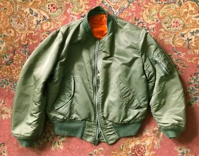 Vintage Men’s MA-1 Military Bomber Flight Jacket Size Large Very Gd Condition • $49.99