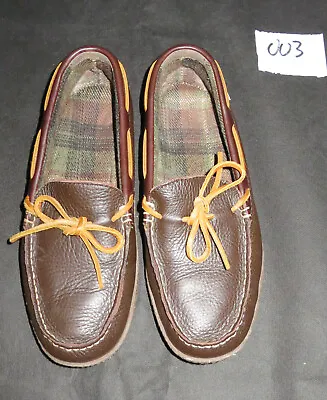 NWOT L.L. Bean Men’s Hand Sewn Leather Slippers Flannel Lined Size 8 Medium • $35