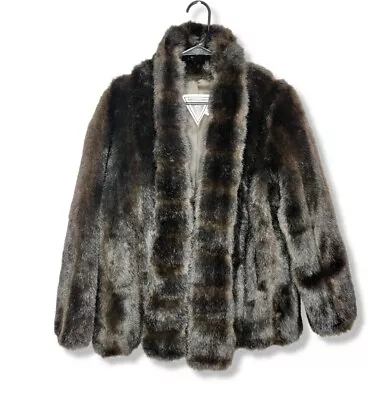 J Percy For Marvin Richards Vintage Swing Jacket Faux Fur Coat Women's Size L • $70.49