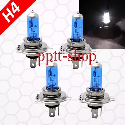 Combo 4pc H4/9003-HB2 White 55w Halogen Headlight Lamp Light Bulbs High/Low Beam • $12