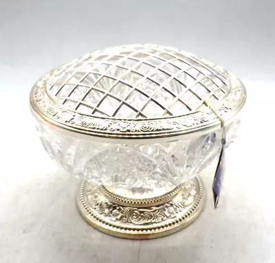 SILVER PLATED And Cut Glass   Queen Ann   Rose Bowl • £4.99