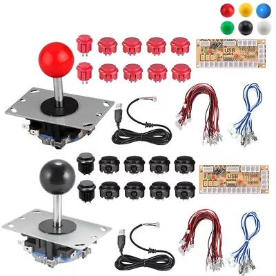 2 Player DIY Arcade Joystick Kit 2Pin Cable 24/30mm Buttons USB Encoder • $45.99