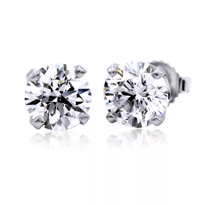 1/5 Carat Natural Diamond Stud Earrings In Sterling Silver (I-JI2-I3) • $192.13