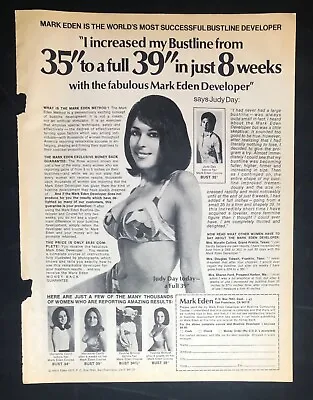 Vintage 1970s Mag Print Ad MARK EDEN Bustline Improver Judy Day Enlarge • $7