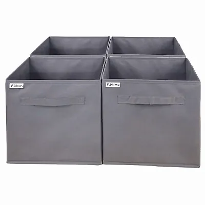 4x Clothing Storage Boxes - Set Of 4 Clothes Space Saver Crate Drawer Organisers • £10.97