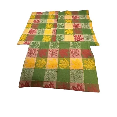 Spring Fall Maple Leaf Set Of 3 Multicolored Cloth Placemats Cabin Cottage Core • $12.99