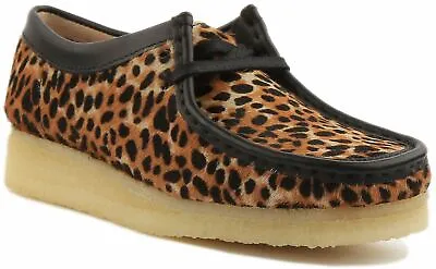 £129.99 • Buy Clarks Originals Womens Wallabee Lace Up Shoes In Leopard Size UK 3 - 8