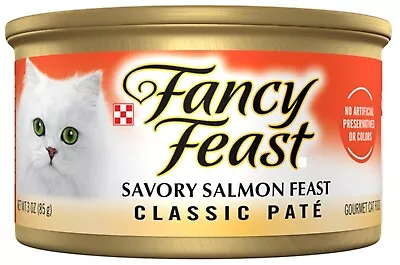 FANCY FEAST Adult Savoury Salmon Pate Wet Cat Food 24x85g • $44.85