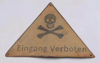 Eingang Verboten Ww2 GERMAN Sign WWII Stop! GERMANY Attention DANGER Skull BONEs • $11.50