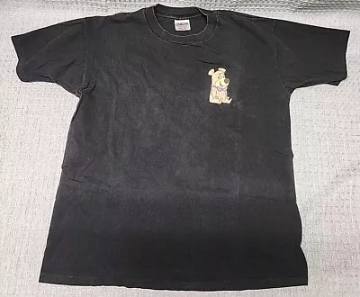 Vintage Oneita Black Boo-boo Graphic T Shirt Single Stitch Size Large Made USA • $19.99