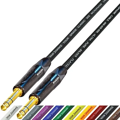 TRS To TRS Jack Cable Gold Balanced 1/4 6.35mm Neutrik Van Damme Patch Lead • £36.98