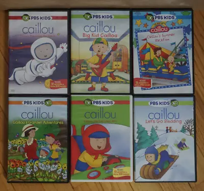 Lot Of 6 Caillou DVD Lot PBS Kids DVD’s Kids Children’s Calliou Adventures Lot • $19.99