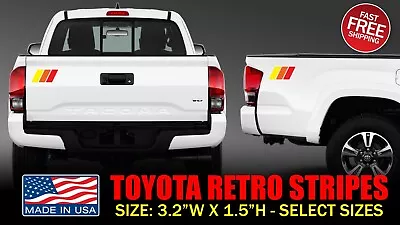 RETRO STRIPES TRI-COLOR DECALS Fits On JEEP TOYOTA 4RUNNER TACOMA FJ CRUISER  • $20.52