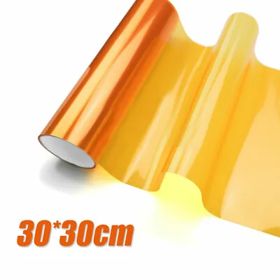 12  X 12  Amber Orange Headlight Taillight Fog Light PVC Tint Overlay Vinyl Film • $7.98