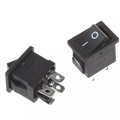 3x KCD1 15x21mm Mini Rocker Switch 4 PIN DIY 250VAC/6A Black DIY ON-OFF • $8.45