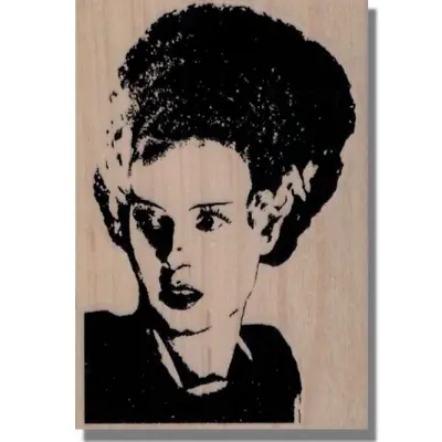 BRIDE OF FRANKENSTEIN Rubber Stamp Halloween Horror Movie Monster Scary Lady • $11.63