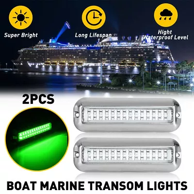 2X Boat Marine 42 LED Deck Courtesy Lights Waterproof Stern Transom Lights Green • $19.99