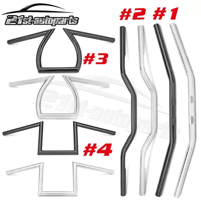 $39.99 • Buy Universal 1'' Motorcycle Handlebars Drag Z Bar For Harley Chopper Bobber Custom