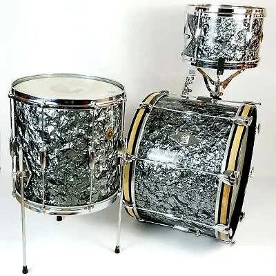 Gretsch 201214 Playboy Round Badge Drum Set/Kit Black Diamond Pearl Vintage60s • $5840.21