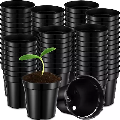 1000Pcs Nursery Pots 2 Inch Small Pots Plastic Seedling Pots With Drainage Holes • $58.49