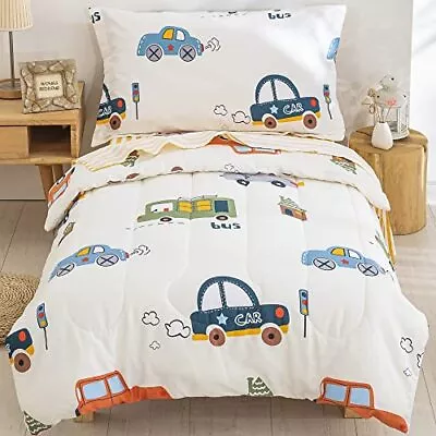  Cars Toddler Bedding Set Cotton Soft Reversible Crib Bedding Set For Beige • $58.72