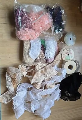 VTG Large Mixed Lot Of Lace Trim Ribbon For Crafts Decor Sewing NOS  • $39.99
