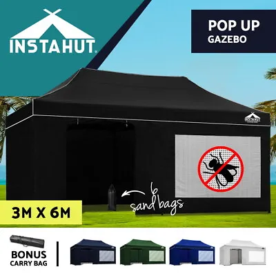 Instahut Gazebo Pop Up Marquee 3x6 Outdoor Wedding Folding Camping Tent Canopy • $295.95