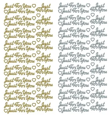 Just For You Peel Off Stickers Foiled Gold Silver Birthday Greetings Card Easter • £0.99