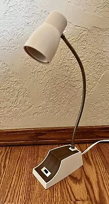 RETRO Mid Century 60-70’s Gooseneck Small Desk Table Lamp Light Woodgrain Vintag • $27.50