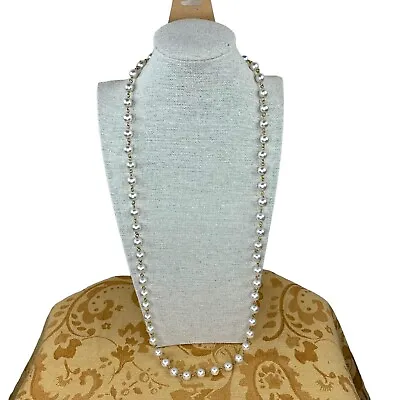 Vintage Pearl Gold Necklace Pullover Glam Retro Classic Pinup Costume Jewelry • $10.99